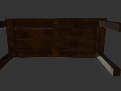 Wood Table Low-poly 3D model