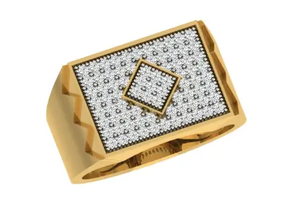 Light Weight Yellow Gold Diamond Ring  -ZA RN 4231 3D print model