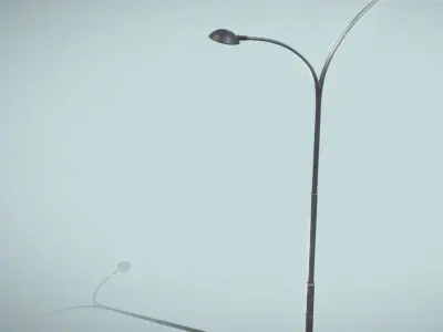 Street Light 15 version 14 10m with pole 4 Low-poly 3D model