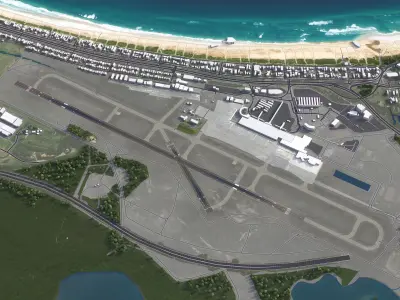 Gold Coast - Airport - OOL Low-poly 3D model