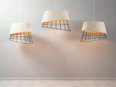 Mono three pendant lights hanging from wall 3D model