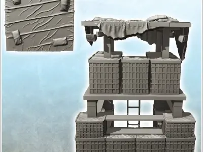 Modern fortified firing post with access ladder 2 3D print model