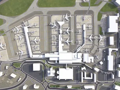 Glasgow - Airport - GLA Low-poly 3D model
