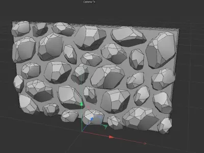 Rocky Wall - Editable  Free low-poly 3D model
