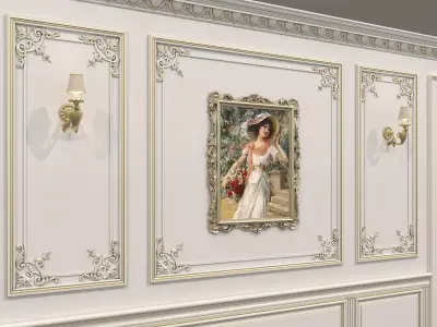 Wall Molding in Classic French style 45 3D model