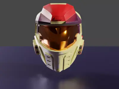 Halo 3 Masterchif spartan helmet Low-poly 3D model