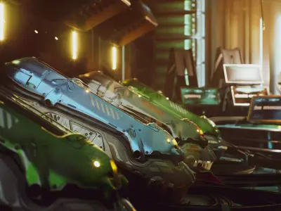 AI Server Room Kit - UE5 Low-poly 3D model