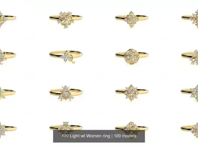 100 Light wt Women ring 3D Model Pack