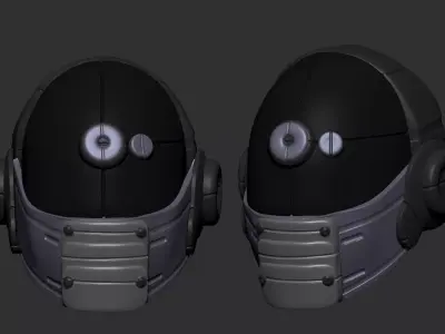 High quality scifi helmet high poly sculpt 3d printable 3D model get
