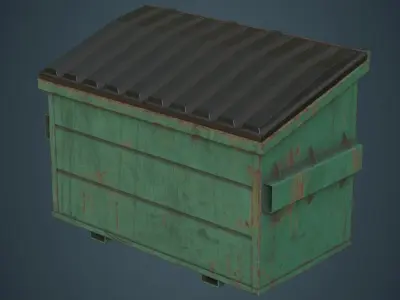 Dumpster 2B Low-poly 3D model
