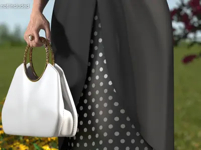  Vintage Fashion Woman with Bag Rigged 