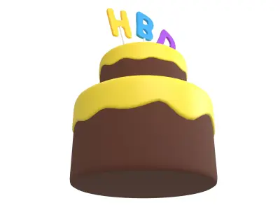 Birthday Cake v1 006 Low-poly 3D model
