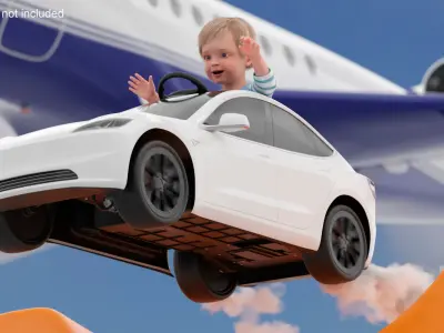  Convertible Ride-On Electric Car White 