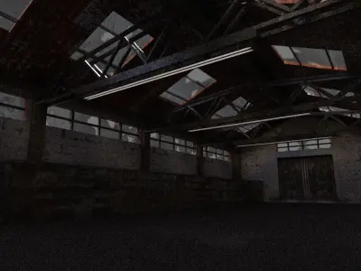 Industrial Warehouse  Low-poly 3D model