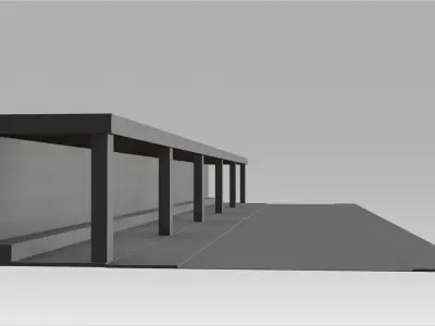 Bus stop Low-poly 3D model