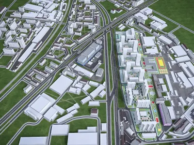 Urban Area 01 Low-poly 3D model