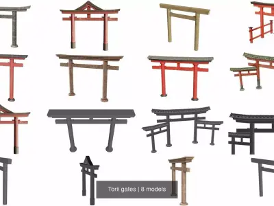 Torii gates 3D Model Pack