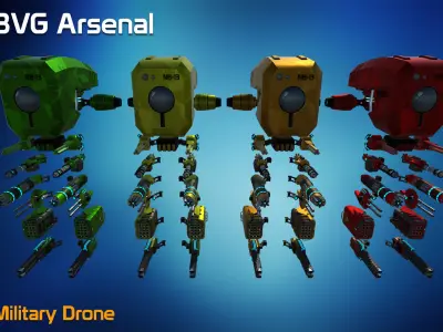 Military Drone - HQ Low-poly 3D model