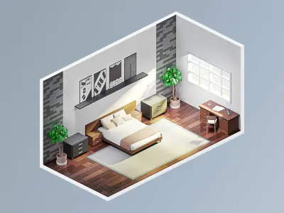 Room 15 Low-poly 3D model