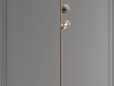 GLOBAL floor lamp with three glass globes 3D model