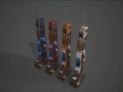 Sci-Fi Building-02 Low-poly 3D model