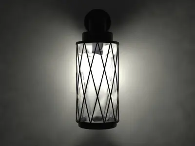 Wall Lantern with Smoky Glass - 3ds Max 3D model