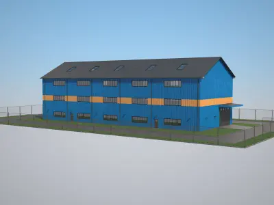 Warehouse With Interior 1 3D model