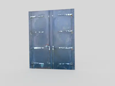 low poly door metal Low-poly 3D model