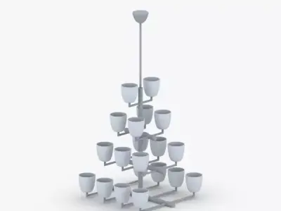 1483 - Chandelier Lamp Low-poly 3D model