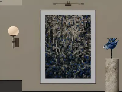 Modern abstract wall paintings 3D model
