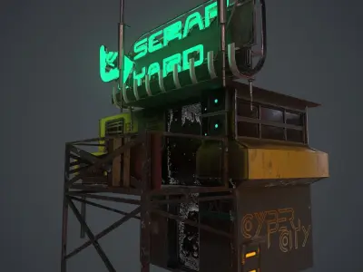 Scrap Yard Shop Low-poly 3D model