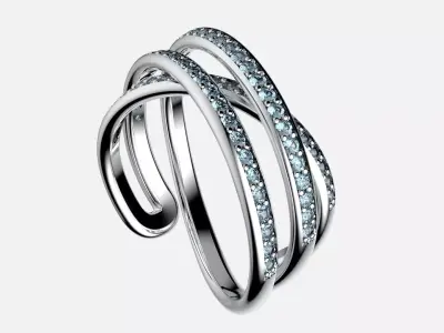 Infinity Cross Ring Jewelry Diamond Ring 3dm 3D print model 3D print model