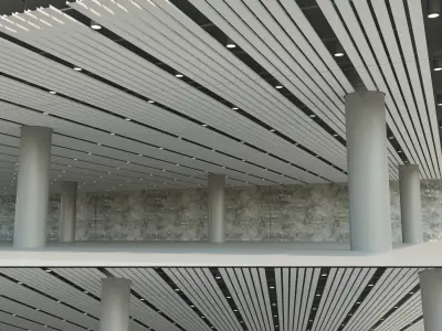 Suspended ceiling rack and pinion 10 Low-poly 3D model