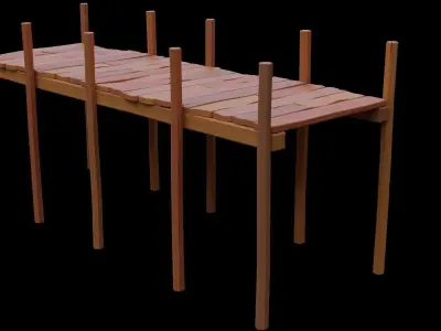 Wooden boardwalk Free 3D model