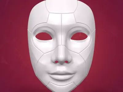 Robot Mask Low-poly 3D model