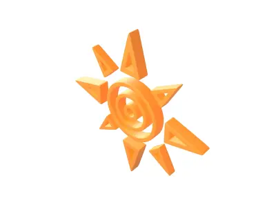 Sun Symbol v1 003 Low-poly 3D model