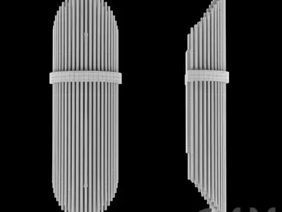 Art Deco Design Wall Lamp Low-poly 3D model