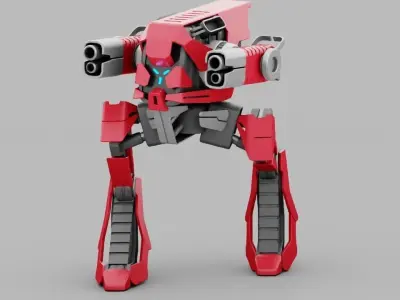 Raptor Combat Robot rigged character 3D model