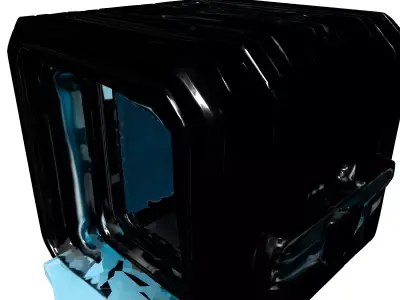 Futuristic Metallic Container Low-poly 3D model