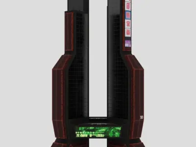 SciFi Cyberpunk Building 10 Low-poly 3D model