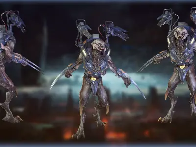 Alien Warrior 04 Low-poly 3D model