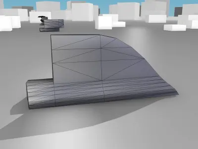 White and Red Road Traffic Barrier - Part 3 - Low-poly 3D model