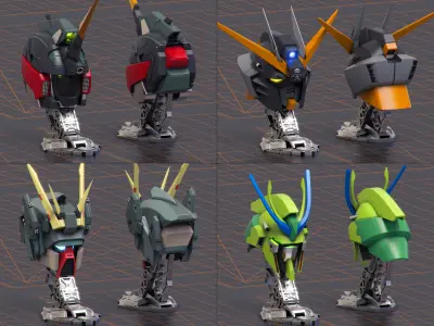  Gundam head models    head 3D model