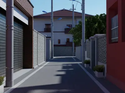 Anime Street Low-poly 3D model