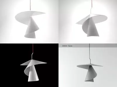 Spiry origami pendant light 3D model