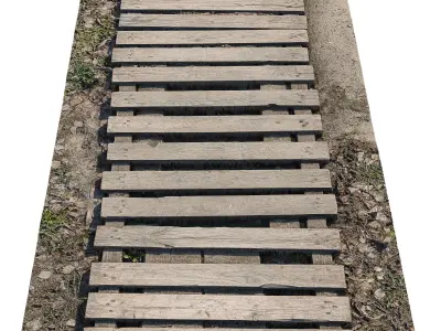 Realistic Wooden Path 3D model