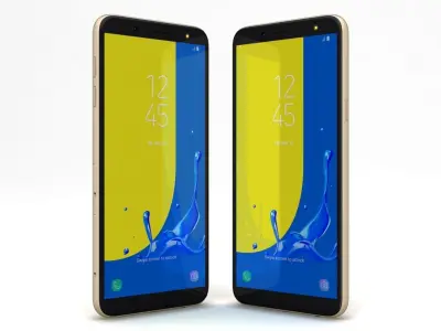 Samsung Galaxy J6 2018 Gold Low-poly 3D model