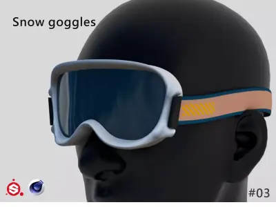 Snow goggles Low-poly 3D model