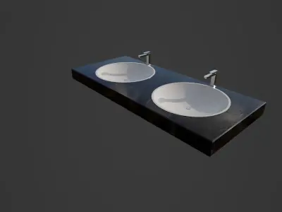  bathroom sink Low-poly 3D model