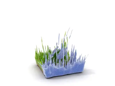 Lush Green Grass model pack Low-poly 3D model